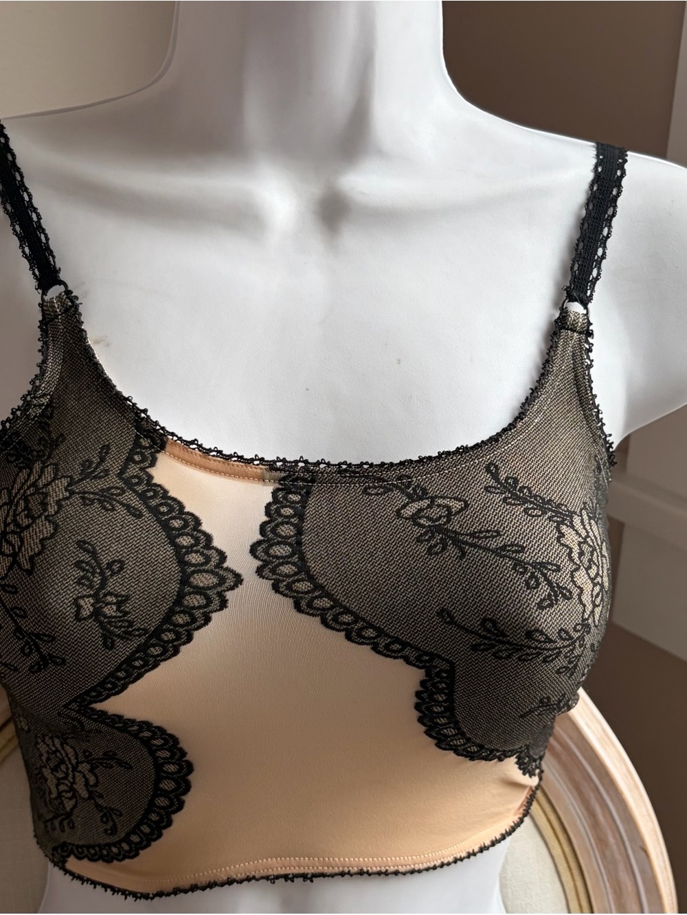 WOLFORD nude and black bralette